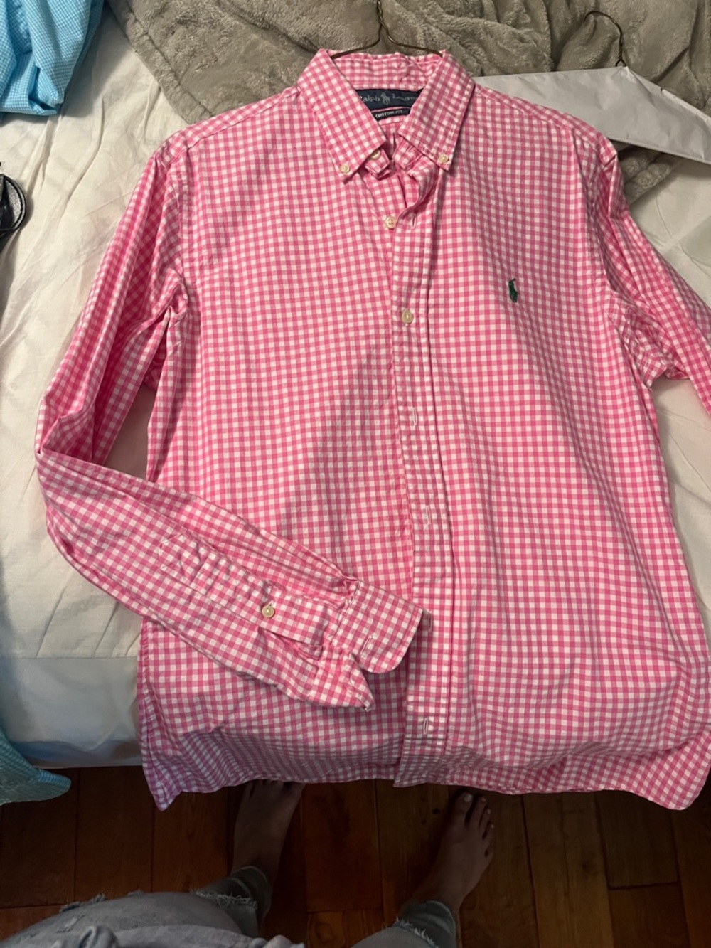 Ralph Lauren Pink Gingham Button-Down Shirt